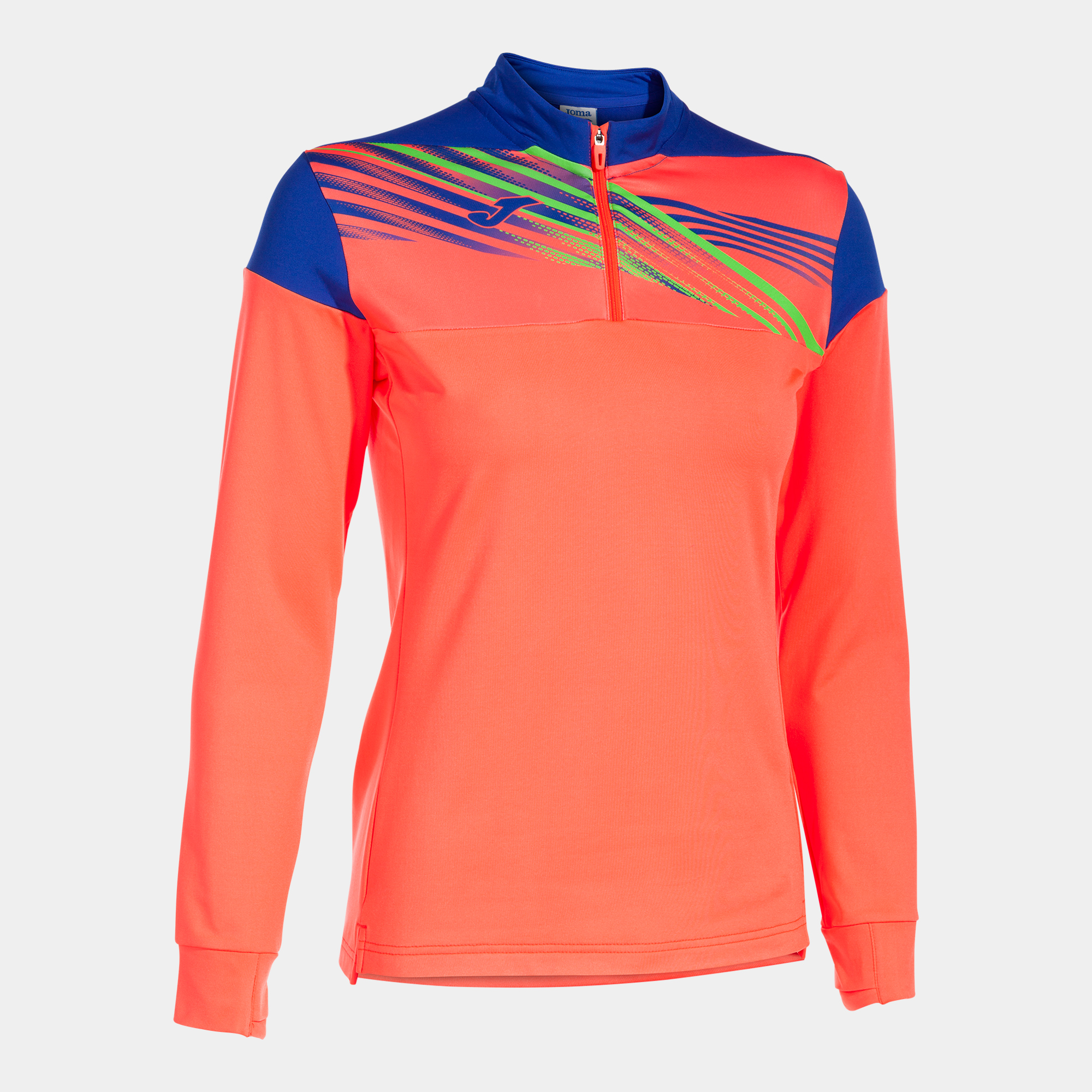 bluza-joma-elite-x-coral-fluor-albastru-royal-padel Bluză Joma Elite X Femeie - Coral/albastru Royal - imagine 1