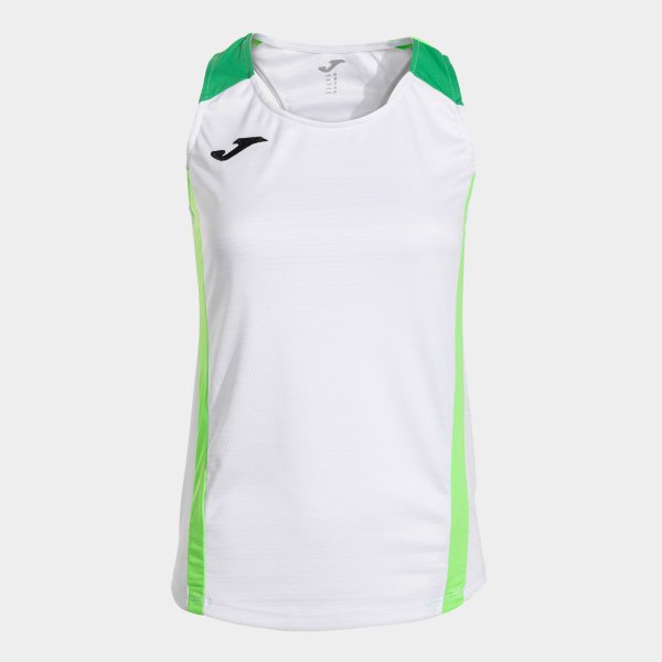 902521.217-TRICOU-FĂRĂ-MÂNECI-MONTREAL-ALB-VERDE-FLUORESCENT-padel Maiou Joma Montreal Femei - Alb/verde Fosforescent - imagine 1