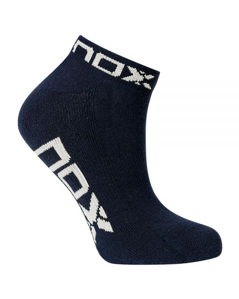 CALCETINES-TOBILLEROS-NOX-AZUL-LOGO-BLANCO-MUJER-padel Șosete Nox Scurte Femei - Bleumarin 35-39 - imagine 1