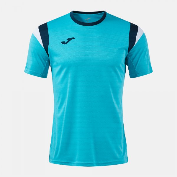 105144.013-TERRA-SHORT-SLEEVE-T-SHIRT-FLUORESCENT-TURQUOISE-DARK-NAVY-padel Tricou Joma Terra Bărbat - Turcoaz Fluorescent / Bleumarin - imagine 1