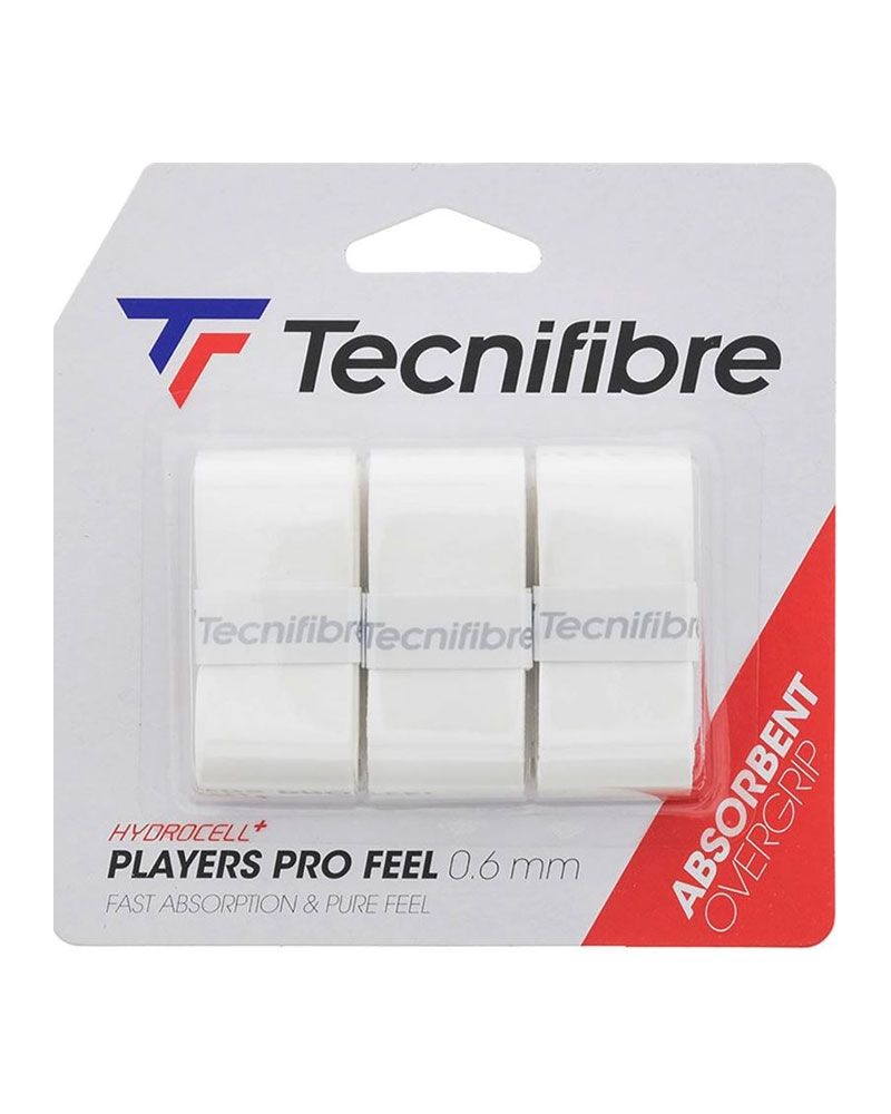 PACK-3-OVERG.-TECNIFIBRE-PLYR.-PRO-FEEL-52PLAPROWH-padel Overgrip Tecnifibre Players Pro Feel 0.6 mm - Alb Pachet 3 Bucăți - imagine 1