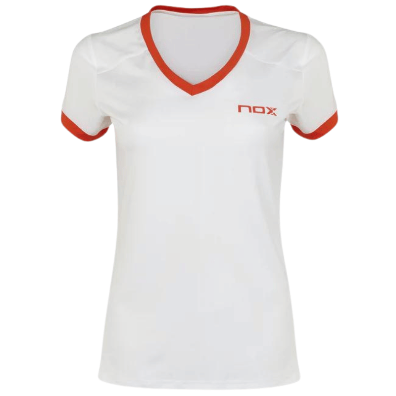 red-logo)-padel Tricou Nox Team Top Femeie - Alb/Roșu - imagine 1